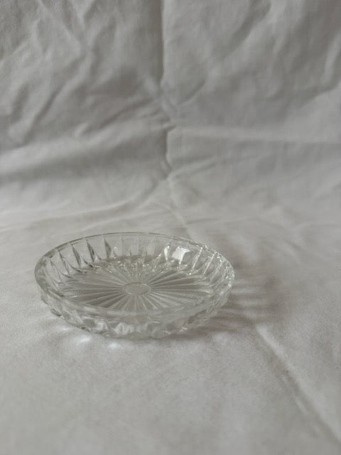 Pressed Glass Starburst Coaster Dish