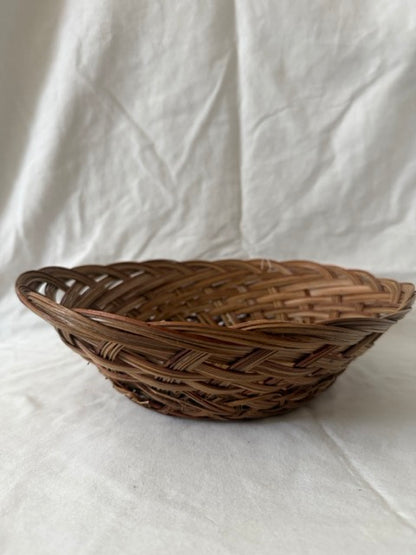 Rattan Bread Basket with Braided Handles