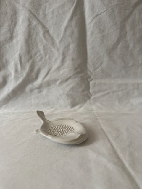 White Porcelain Fish Ginger Grater, Japan