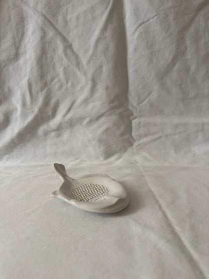 White Porcelain Fish Ginger Grater, Japan