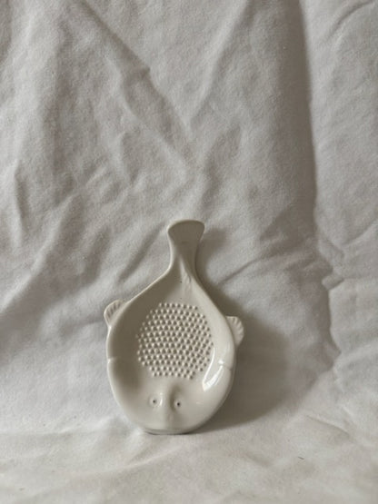 White Porcelain Fish Ginger Grater, Japan