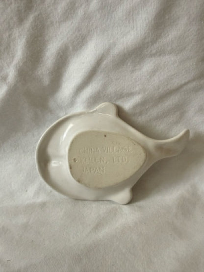 White Porcelain Fish Ginger Grater, Japan