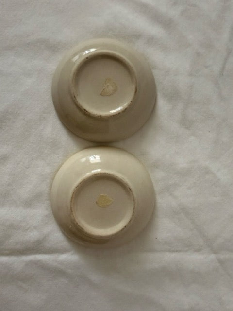 Pair of Hand-Painted Pottery Dip Dishes