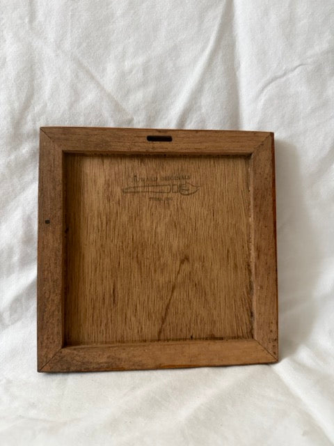 Hand-Painted Crab Tile in Wood Frame, Signed 1977