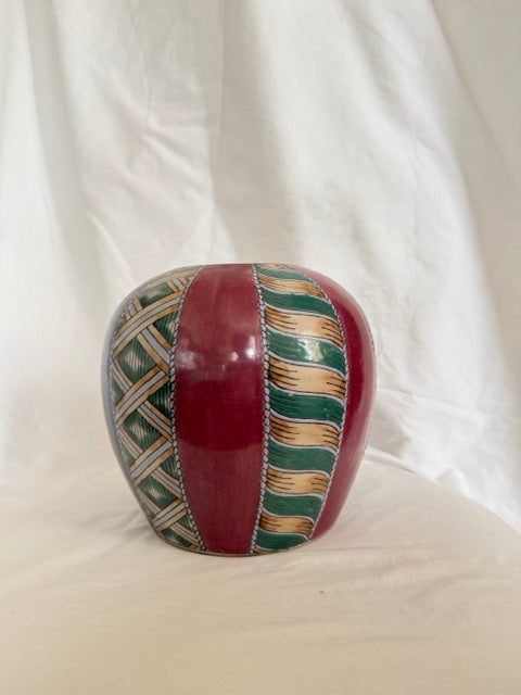 Hand-Painted Porcelain Patchwork Jar Vase