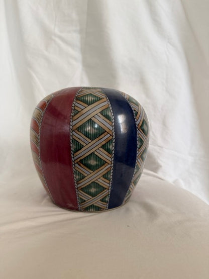 Hand-Painted Porcelain Patchwork Jar Vase