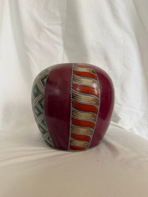 Hand-Painted Porcelain Patchwork Jar Vase