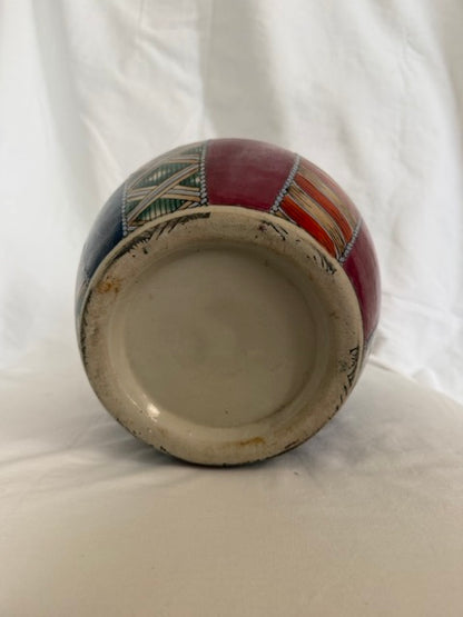 Hand-Painted Porcelain Patchwork Jar Vase
