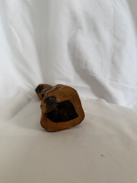 Hand-Carved Two-Tone Wood Bust