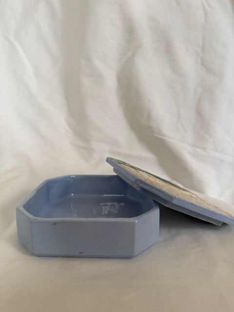 Blue Ceramic Unicorn Trinket Box