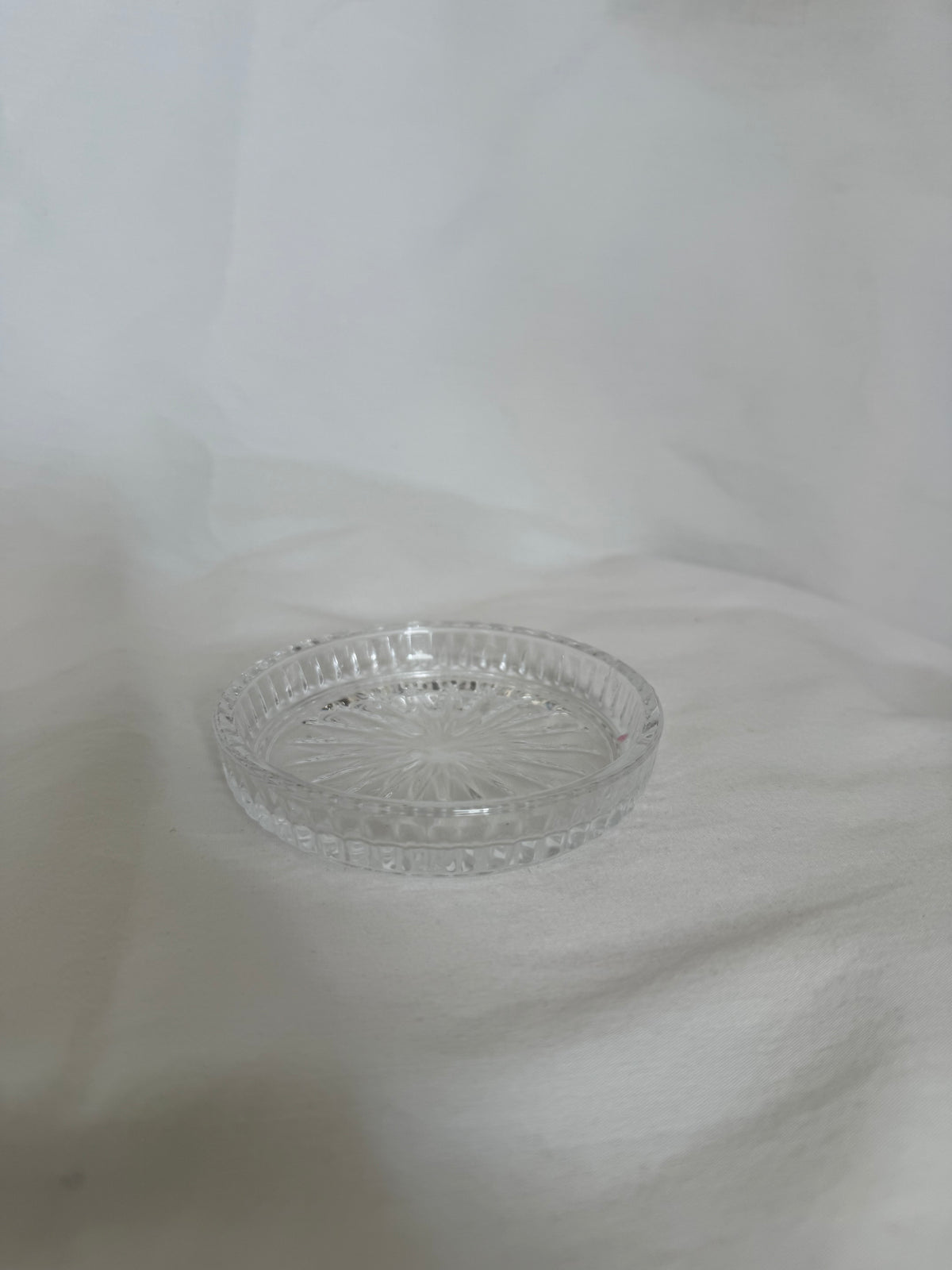 Pressed Glass Sunburst Coaster Dish