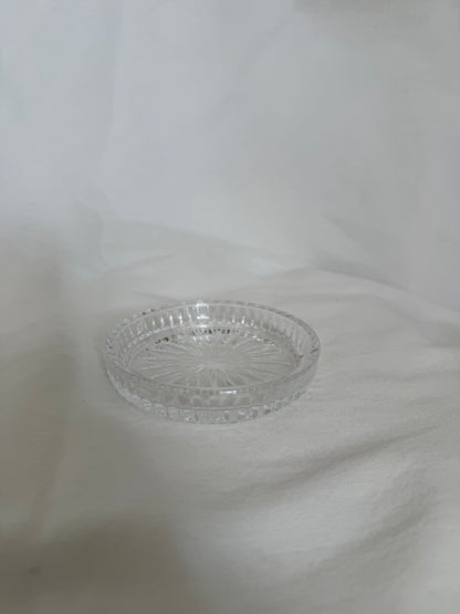 Pressed Glass Sunburst Coaster Dish
