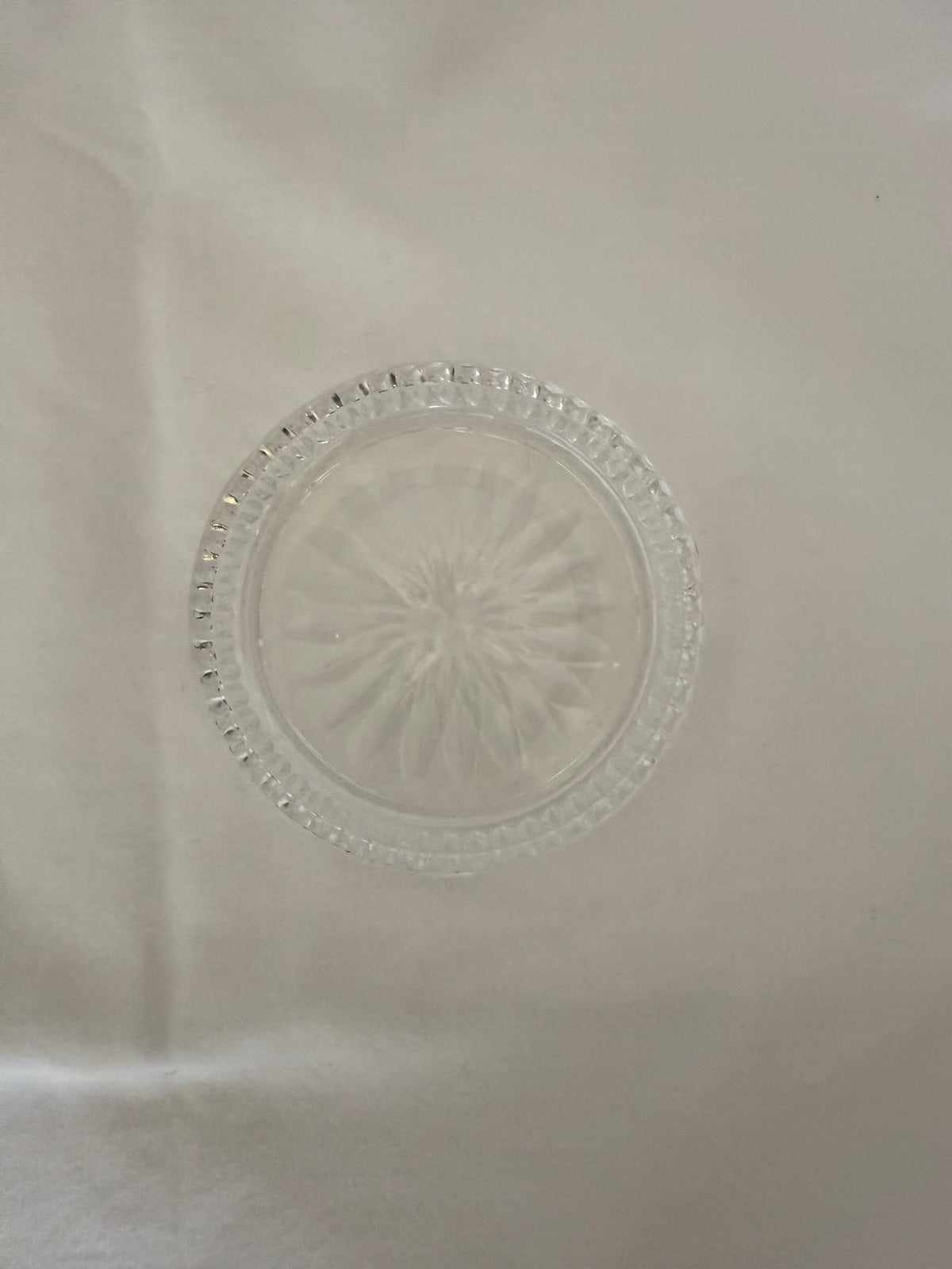 Pressed Glass Sunburst Coaster Dish