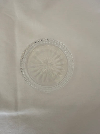Pressed Glass Sunburst Coaster Dish