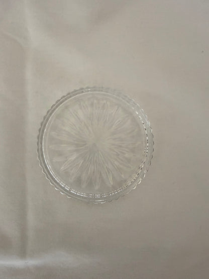 Pressed Glass Sunburst Coaster Dish