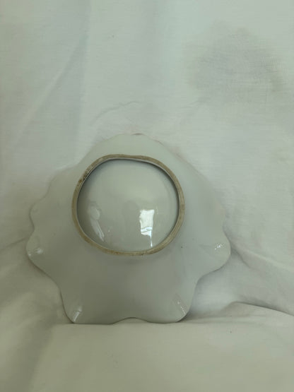 Porcelain Shell Dish with Gold Rose and Butterfly