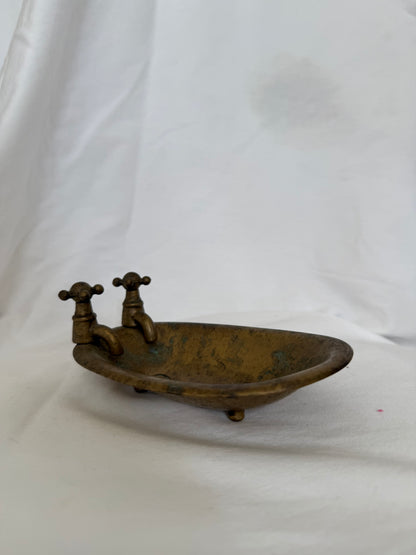 Brass Bathtub Soap Dish with Faucets