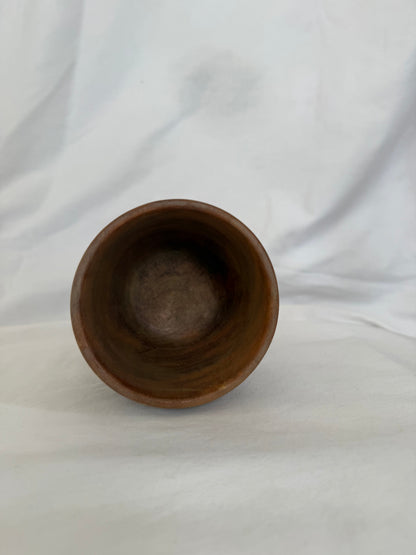 Carved Wood Goblet with Floral Band