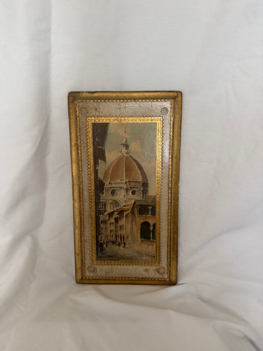 Florentine Gilt Wood Wall Plaque, Florence Duomo