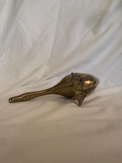 Large Solid Brass Goose, Head Down
