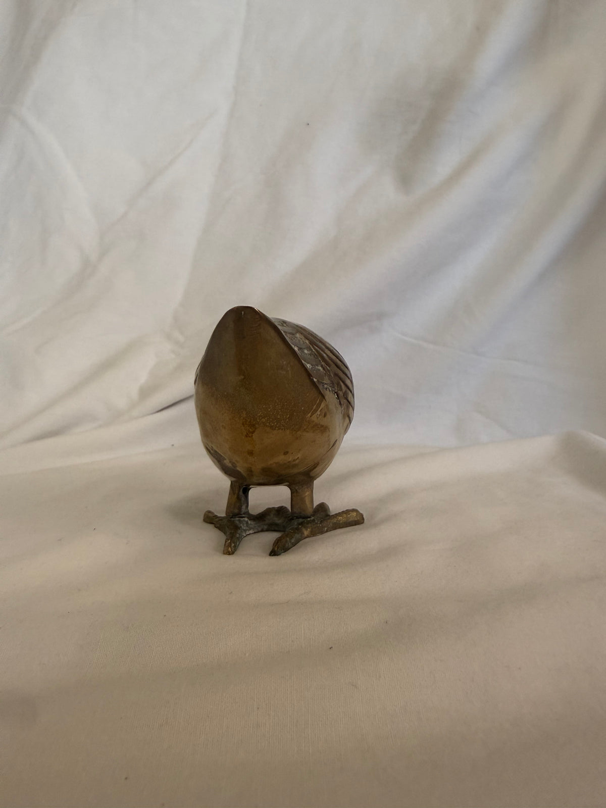 Large Solid Brass Goose, Head Down