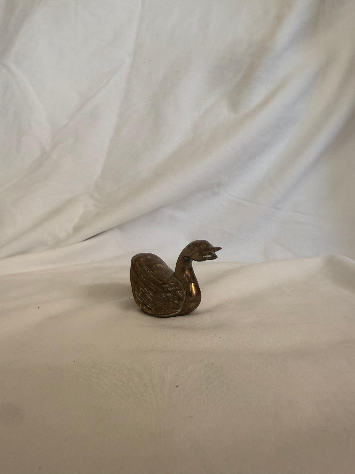 Small Solid Brass Swimming Duck