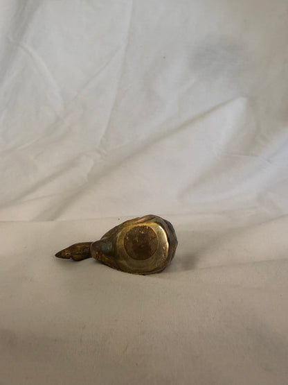 Small Solid Brass Swimming Duck