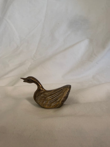 Small Solid Brass Swimming Duck
