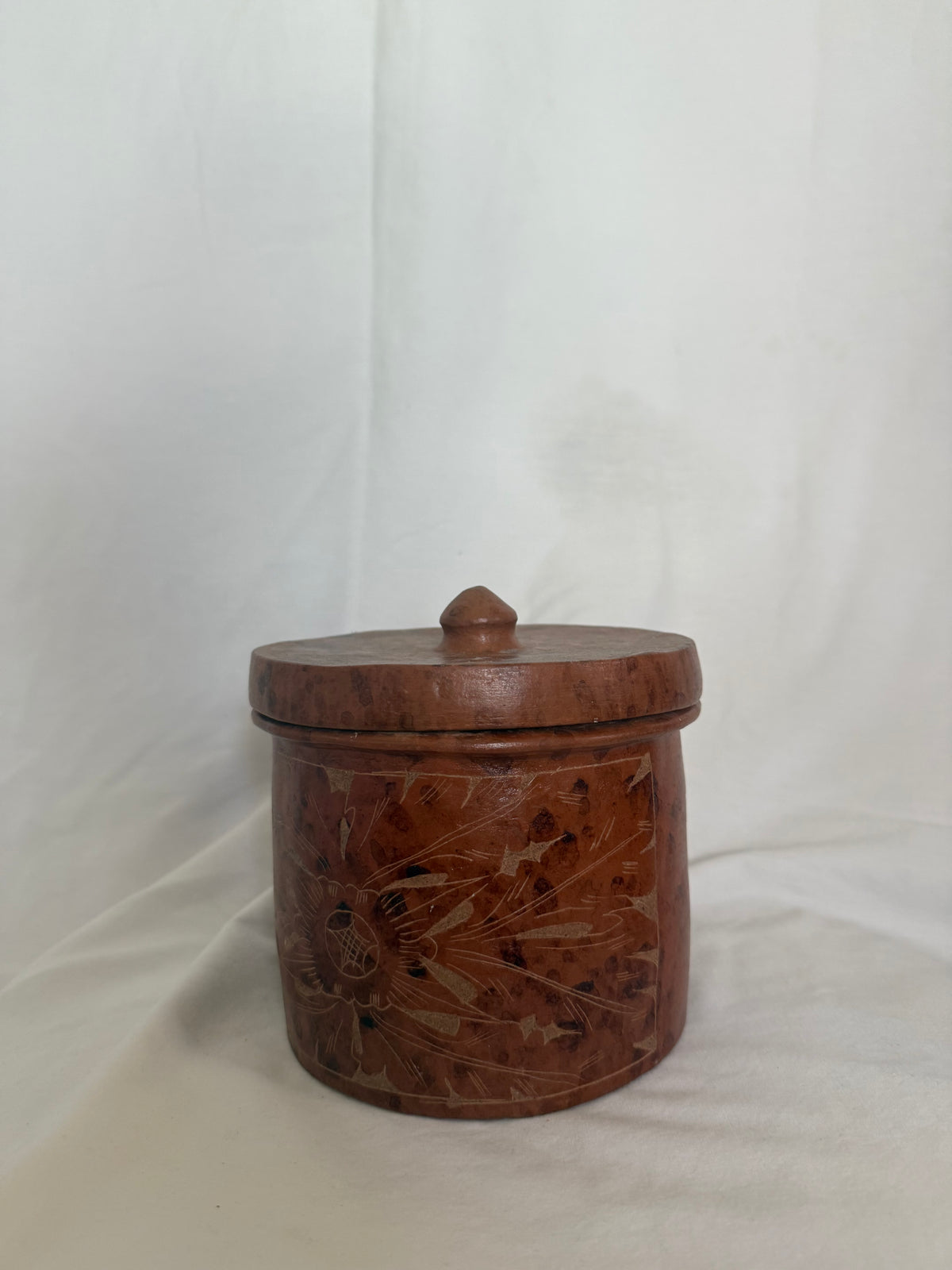 Pier 1 Hand-Etched Soapstone Lidded Container