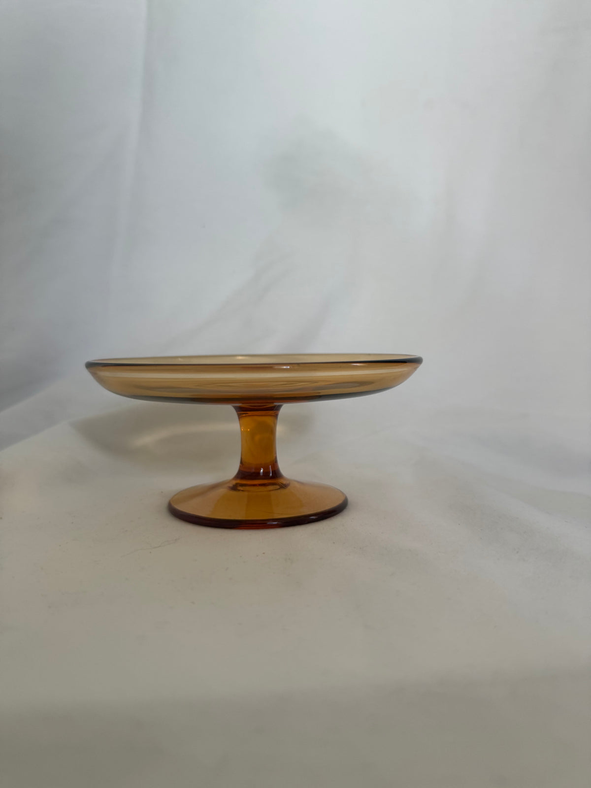 Amber Glass Mini Pedestal Stand