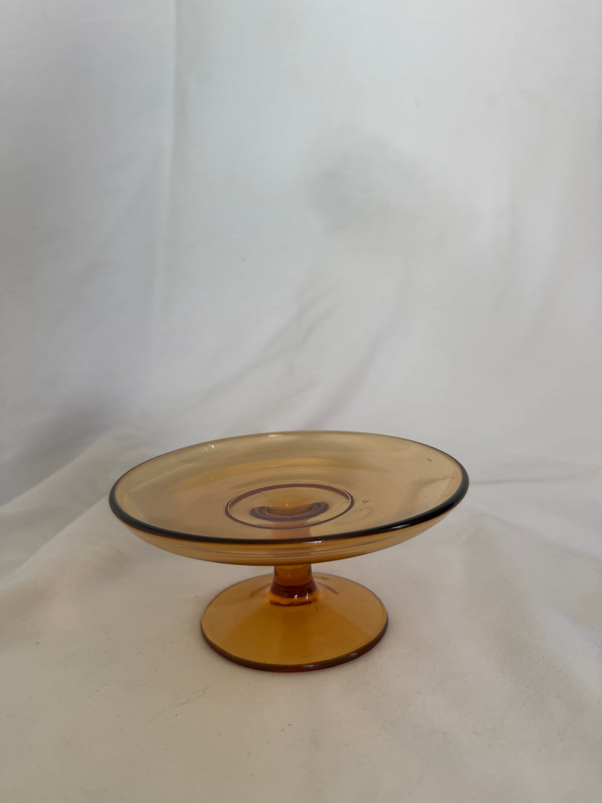 Amber Glass Mini Pedestal Stand