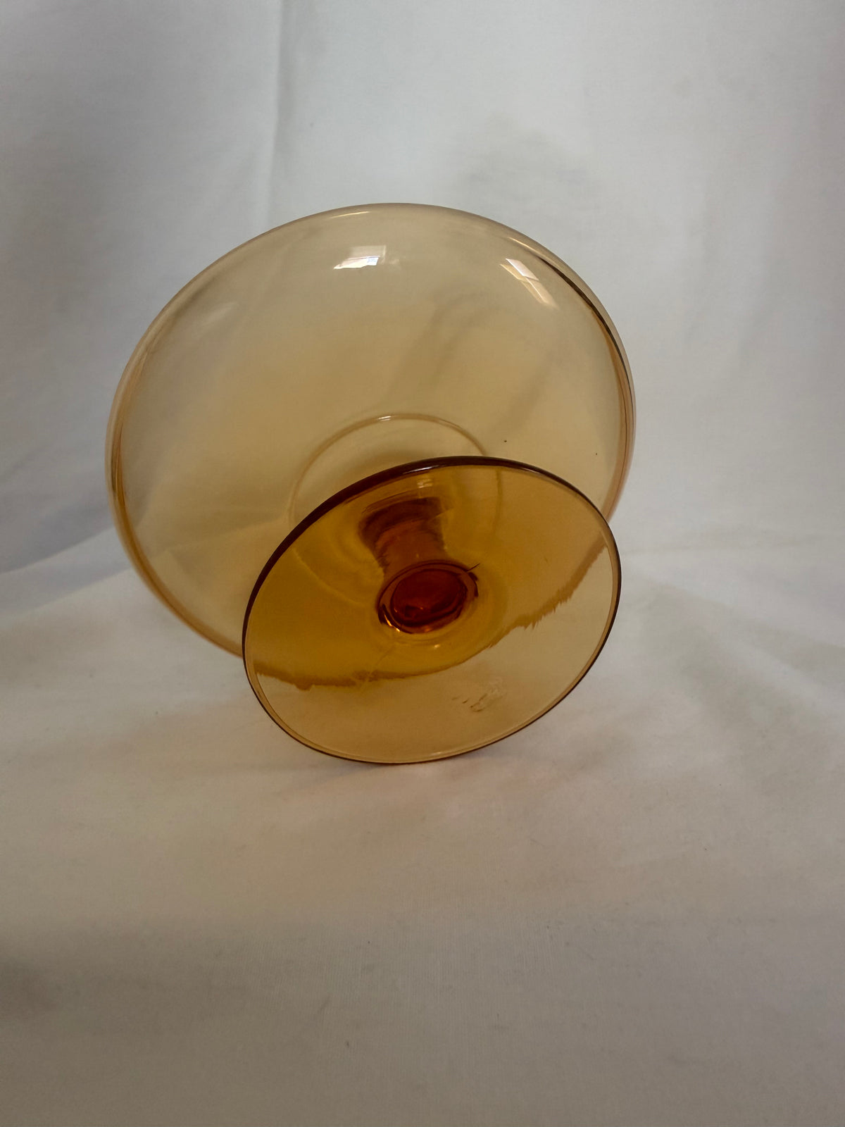 Amber Glass Mini Pedestal Stand