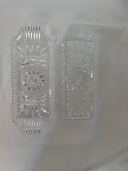 Pinwheel Cut Crystal Covered Butter Dish