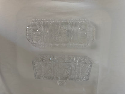 Pinwheel Cut Crystal Covered Butter Dish