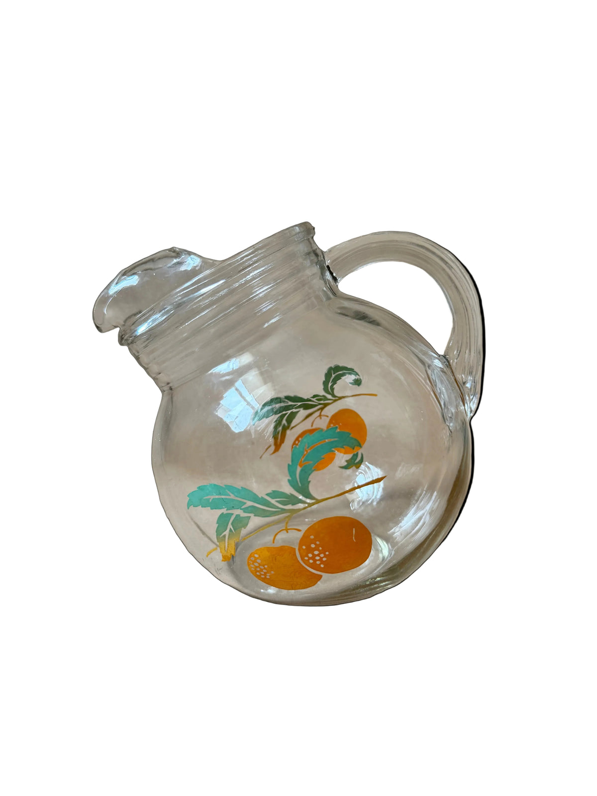 Vintage Citrus Fruit Glass Pitcher