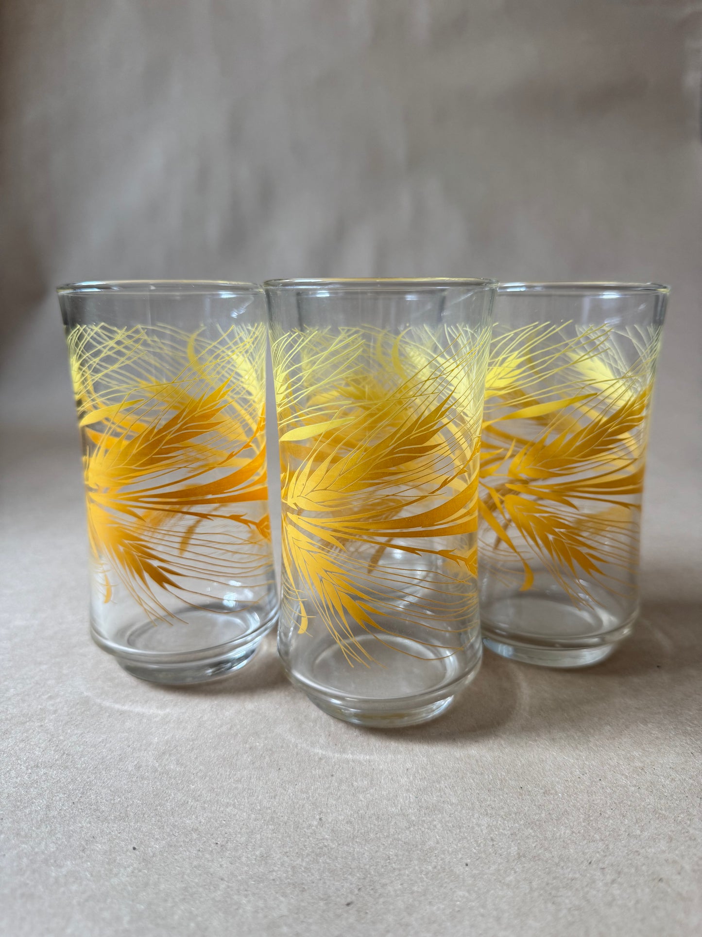 Set of 4 Vintage Wheat-Pattern Tumblers