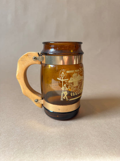 Vintage New Orleans Souvenir Amber Glass Mug