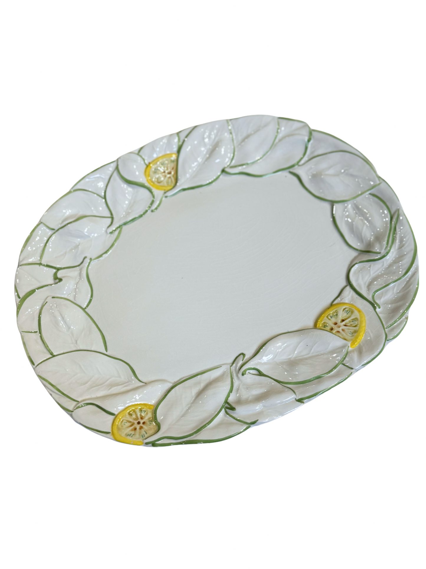 Handpainted Sculptural Italian Lemon Serving Dish