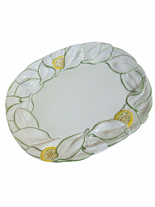 Handpainted Sculptural Italian Lemon Serving Dish