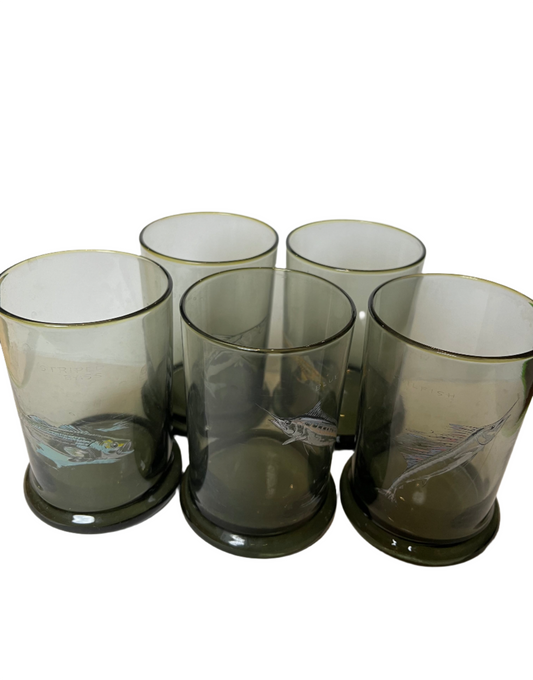 Midcentury Bar Glasses (Fish Themed)