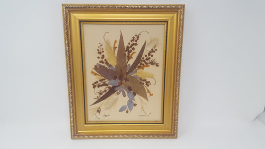 Vintage Australian Art Framed Pressed Flowers