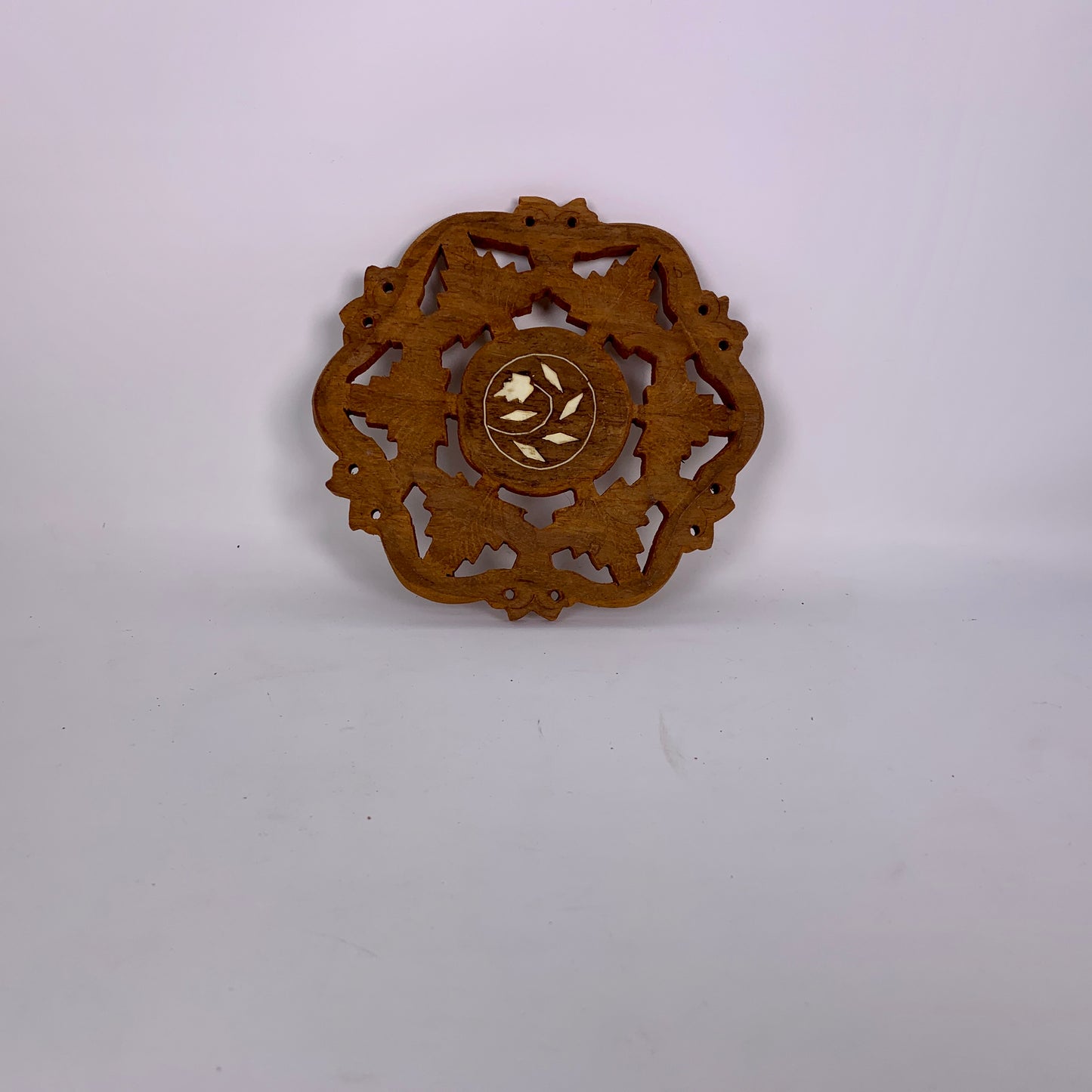 Vintage Carved Wooden Trivet