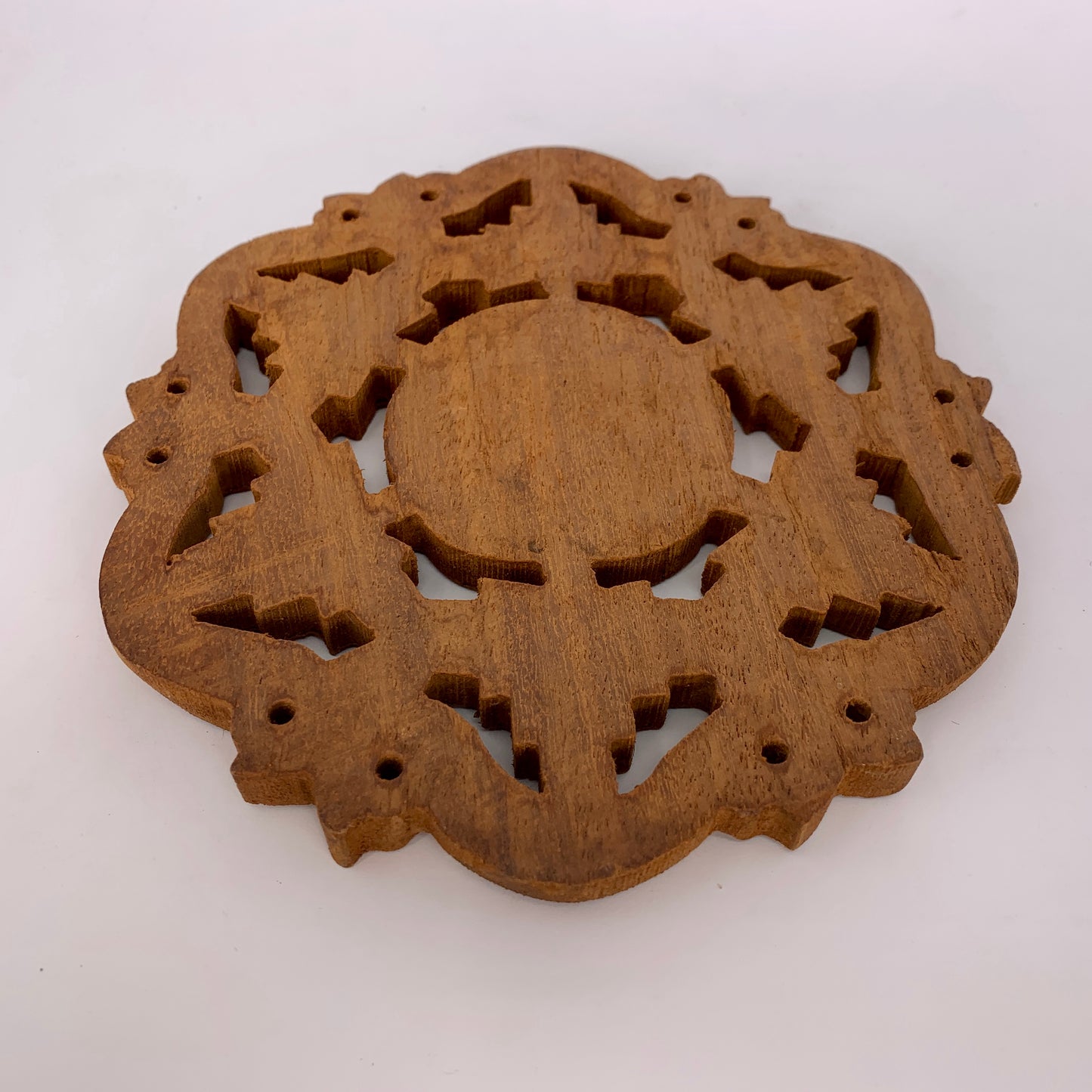 Vintage Carved Wooden Trivet