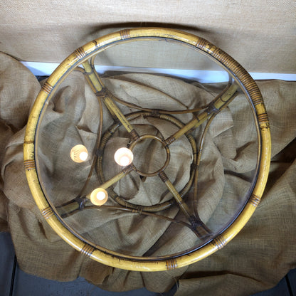 Four Strand Round Rattan Coffee Table