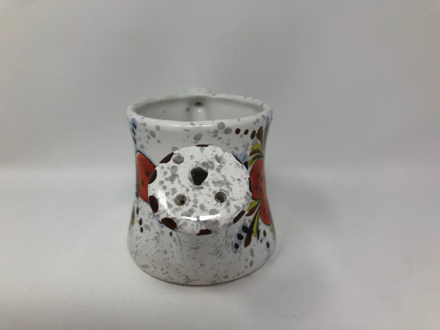 Vintage Speckled Watering Can Planter