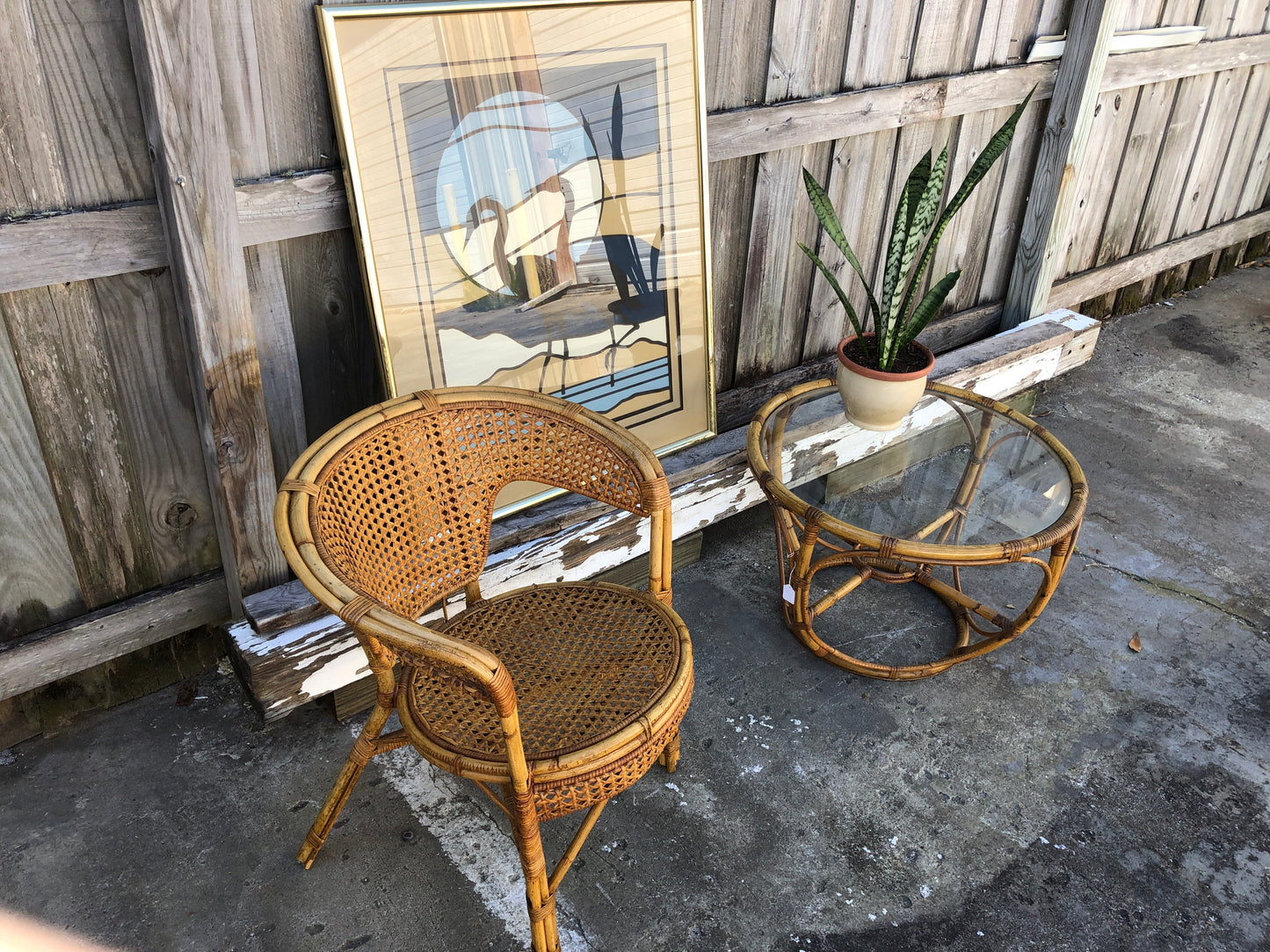 Four Strand Round Rattan Coffee Table