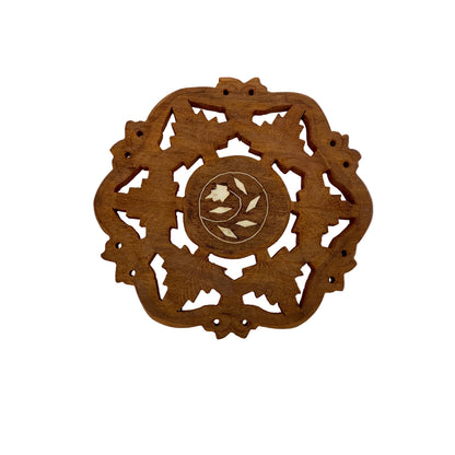 Vintage Carved Wooden Trivet