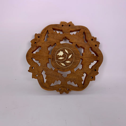 Vintage Carved Wooden Trivet