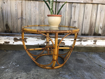 Four Strand Round Rattan Coffee Table