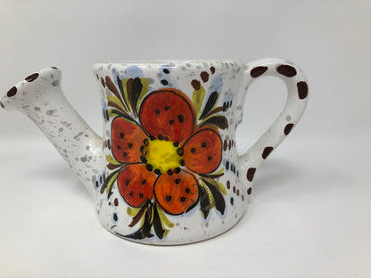 Vintage Speckled Watering Can Planter